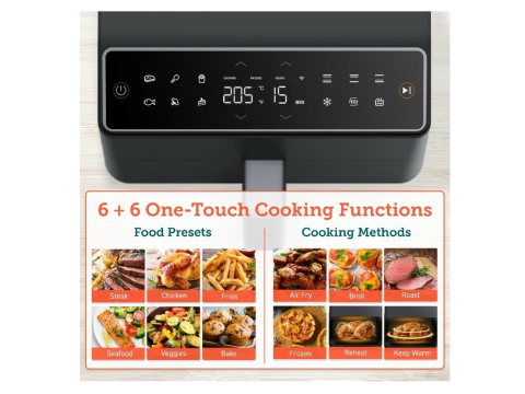 Cosori Dual Blaze 6.4L Smart+ 5x skewers and grill, Black.Picture3